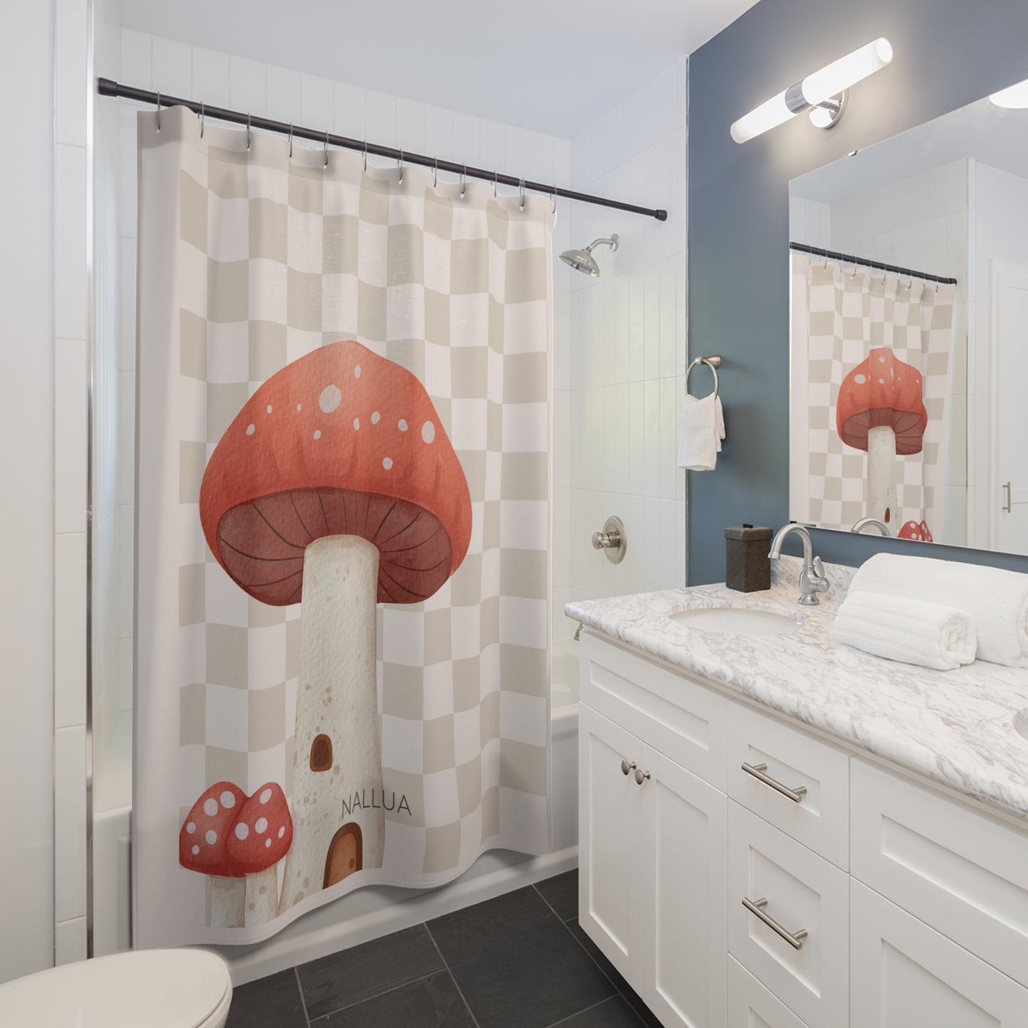 Whimsical Mushroom Shower Curtain